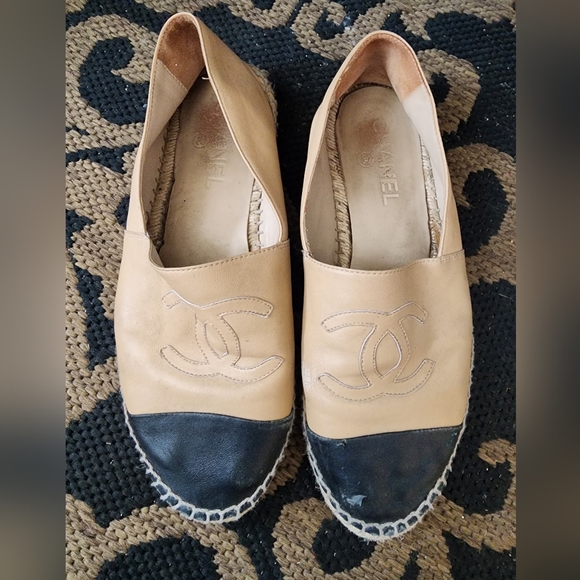 Channel lamb skin espadrille